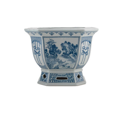 Blue & White Footed Cachepot